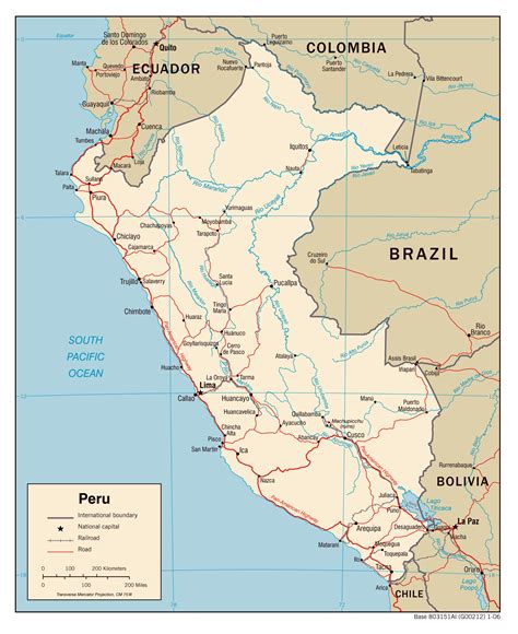 Grande Detallado Mapa Político De Perú Con Carreteras Y Ciudades 2006