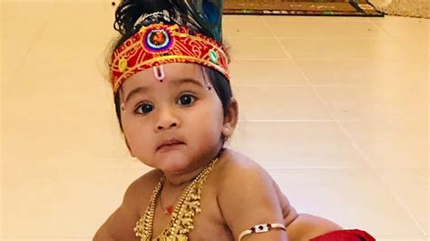Infant Cute Baby Boy As Little Krishna Kannaya Kanha Youtube