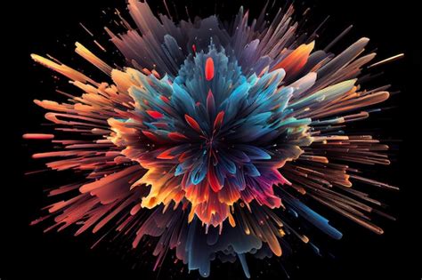 Premium Photo Abstract Colorful Explosion On Black Background