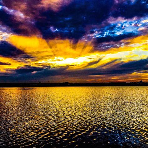 Kansas Fall Water Reflection Sky Beautiful Fishing Sun Sunset Sunrays