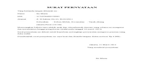Surat Pernyataan Pensiun Pdf Document