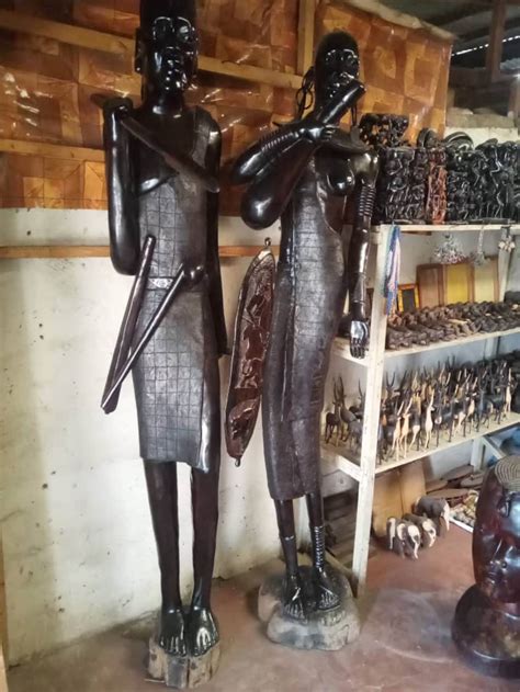 Vintage African Maasai Warrior Carved Ebony Wood Sculptures Etsy