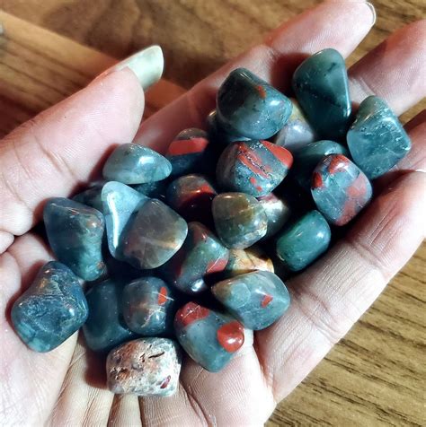 African Bloodstone Tumbled Stones Strength Determination Etsy