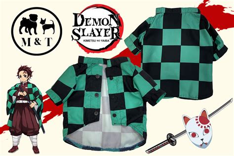 Demon Slayer Tanjiro Kamado Haori Pet Dog Cat Costume Jacket Kimono