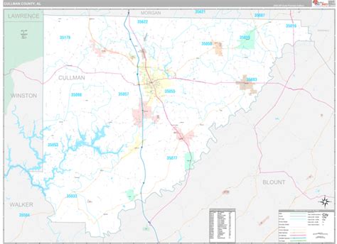 Cullman County Al Wall Map Premium Style By Marketmaps Mapsales