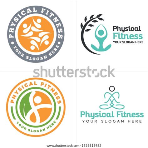 Physical Fitness Logo People Curve Branch Stock Vector Royalty Free