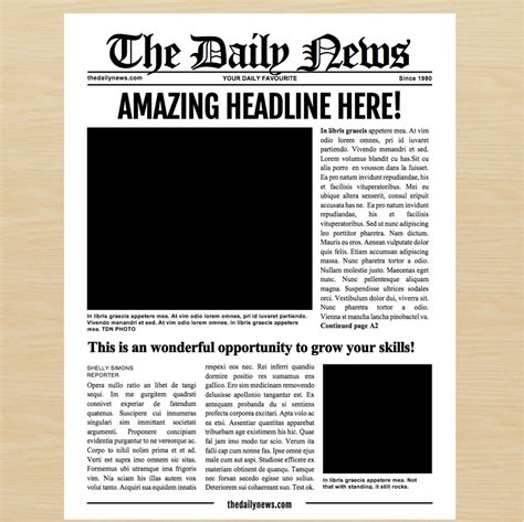 Vintage Newspaper Template For Microsoft Word 2011 4 Pages Etsy Singapore