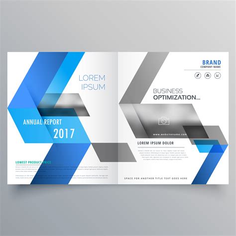 Modern Booklet Cover Page Design Template With Abstract Blue Sha