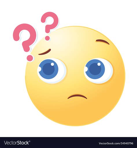 Social Media Emoji With Question Marks Royalty Free Vector