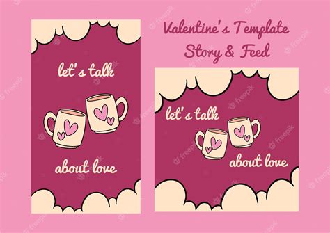 Premium Vector Couple Mugs For Valentines Day Instagram Post And Stories