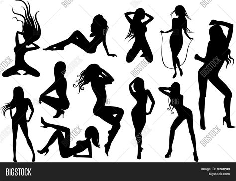 female stripper silhouettes vector and photo bigstock