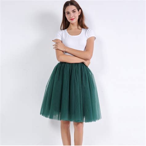 5 Layers 60cm Princess Midi Tulle Skirt Pleated Dance Tutu Skirts