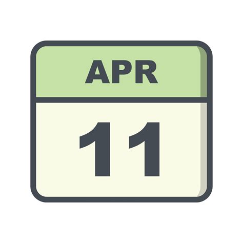 April 11th Date On A Single Day Calendar 488107 Vector Art At Vecteezy