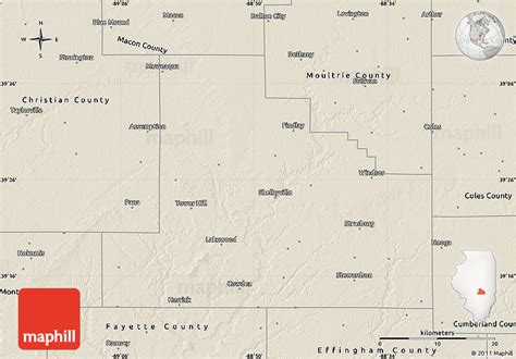 Shaded Relief Map Of Shelby County