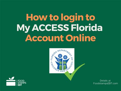 The dcf food stamp agency is headquartered in tallahassee. My Access Florida Account Login - Food Stamps EBT
