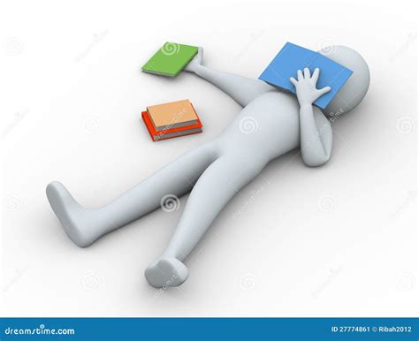 3d Tired Student Sleeping Stock Illustration Illustration Of Character