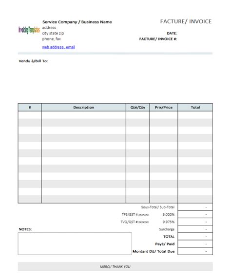 Editable Invoice Template Invoice Example