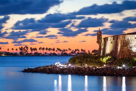 El Morro And The San Juan Bay At Sunset By Vrobles Photography San