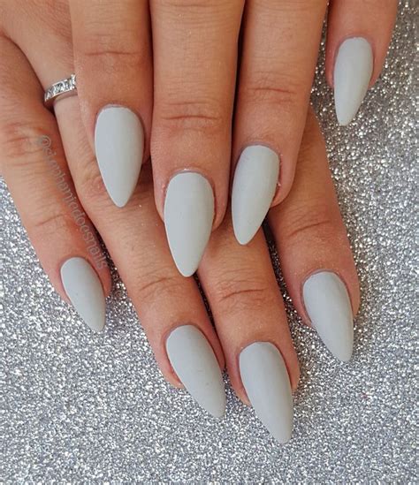 Matte Grey Wedding Nails Nails Beauty