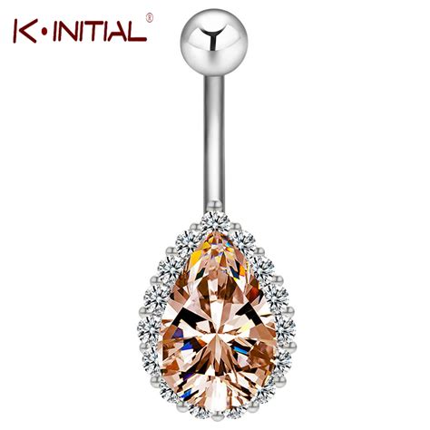 Kinitial Surgical Body Piercing Jewelry Steel Navel Belly Button Bar
