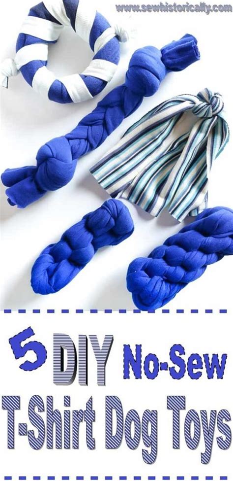 5 Different Diy No Sew T Shirt Dog Toys Sew Historically
