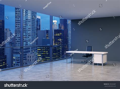 Workplace Modern Corner Panoramic Office New Stock Illustration