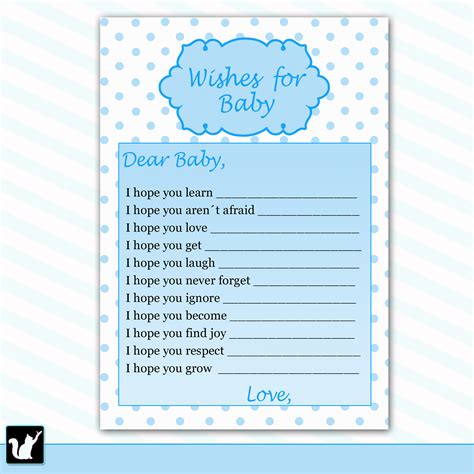 6 Best Images Of Printable Wishes For Baby Boy Printable Baby Shower