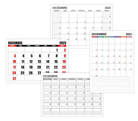 Diciembre Calendarios Su