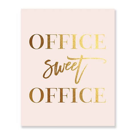 Amazon Com Office Sweet Office Gold Foil Wall Art Print Pink Poster