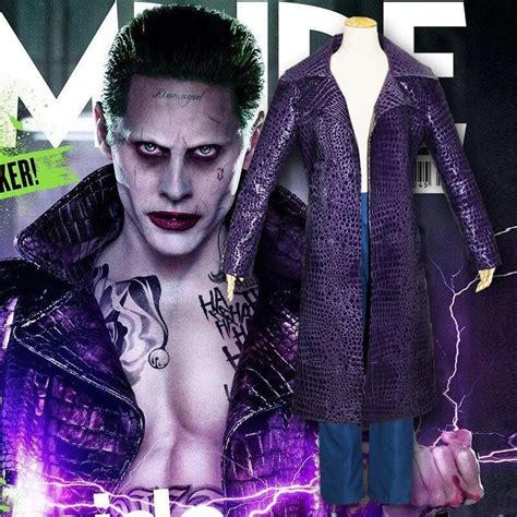 Men S Fancy Dress Jared Leto Joker Costume Suicide Squad Halloween Cosplay Costume Coat Pants