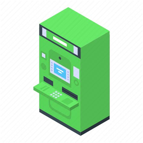 Atm Card Cartoon Credit Green Isometric Machine Icon Download