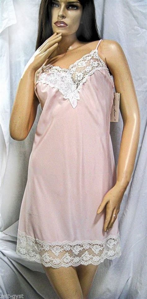 Vtg New Lucie Ann Ii Embroidered Applique Lace Pink Nightgown 32