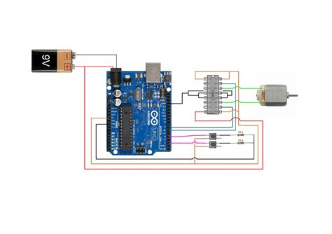 Dc Motor Controlled By Push Button Using Arduino Wired Connection