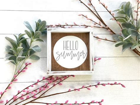 Hello Summer farmhouse styled wood sign. Spring decor. Spring | Etsy | Spring sign, Spring decor ...