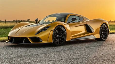 Hennessey Venom F5 Arrives In Monterey With Striking Mojave Gold Paint