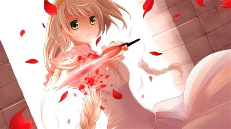 Blonde Girl With A Knife Wallpaper Anime Wallpapers