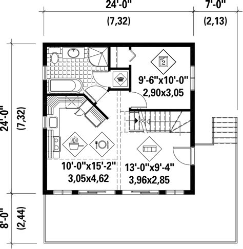 Cabin Style House Plan 2 Beds 2 Baths 831 Sqft Plan 25 4272
