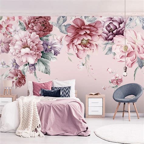 Custom Mural Wallpaper Modern Pastoral Floral Wallcovering Bvm Home