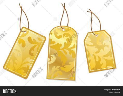 Three Gold Labels Vector And Photo Free Trial Bigstock