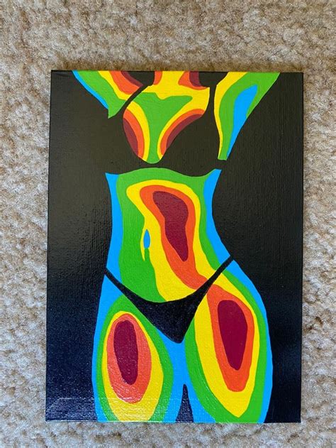 Colorful Body 5x7 Abstract Acrylic Painting Etsy Mini Canvas Art