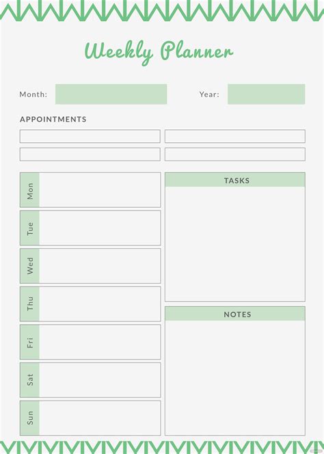 Indesign Weekly Planner Template Free Printable Templates