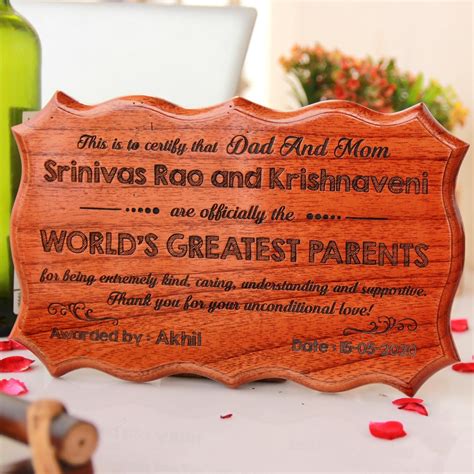 Wooden Certificate For The Worlds Greatest Parents Ts For Parents
