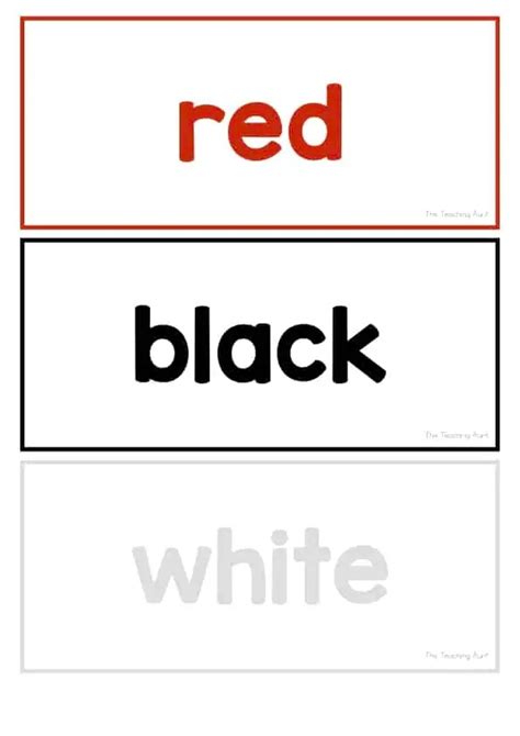 Color Words Flashcards Free Printable The Teaching Aunt