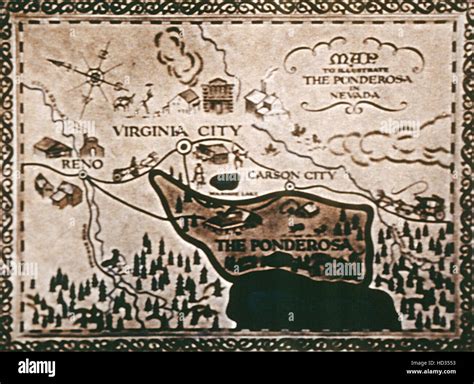 Bonanza The Ponderosa Map 1959 73 Stock Photo Alamy