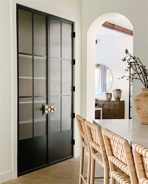Black French Doors With Fluted Glass Soul And Lane