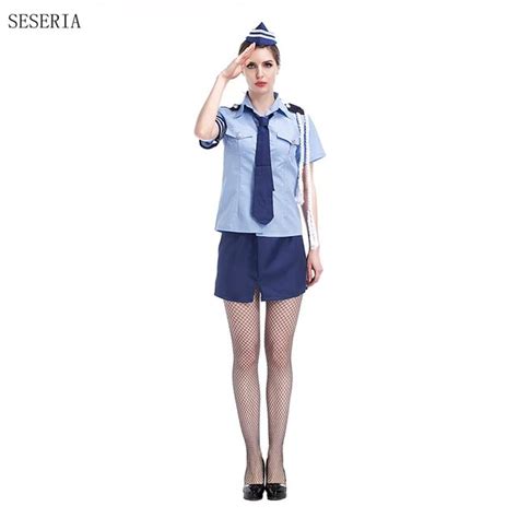 Seseria Sexy Police Women Costume Cop Outfits Cosplay Policewoman Halloween Costume For Women