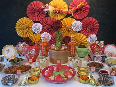 Chinese New Year Treats Table Set Up Lunar Harvestyum Cha An