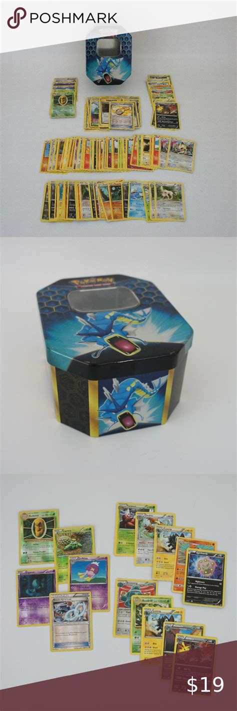 Pokemon Collector Tin Hidden Fates Gyrados Gx With 100 Trading Cards