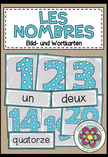 Les Nombres Zahlen Bild Und Wortkarten FranzÖsisch
