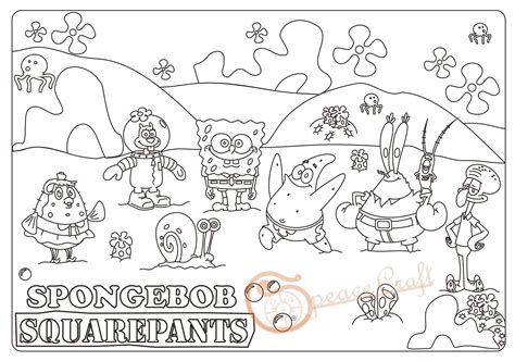 Detail Gambar Mewarnai Spongebob Squarepants Koleksi Nomer 2